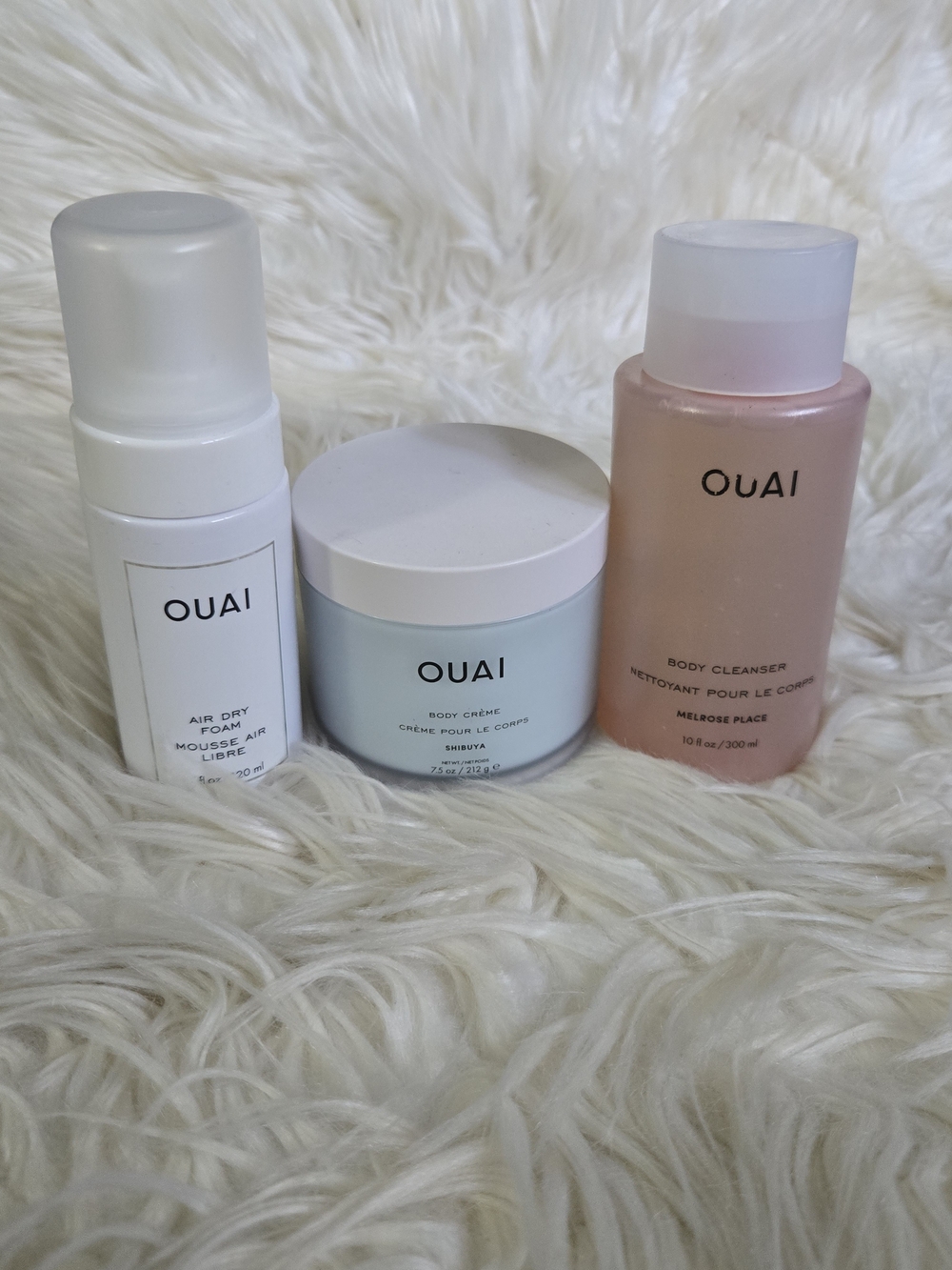 OUAI Body Crème & Cleanser Set - Light Blue & Soft Pink